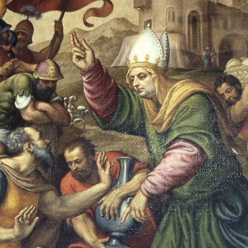 Giovanni Antonio da Pordenone e Pomponio Amalteo, Sacrificio di Melchisedech (anta sinistra dell'organo), 1551