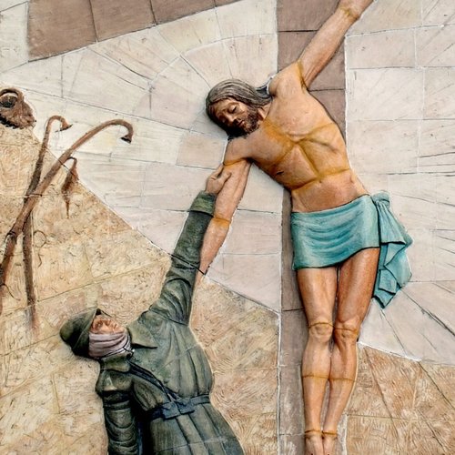 Andrea Pavon, La Julia nel Don, 1980 - 1981, altorilievo ceramico