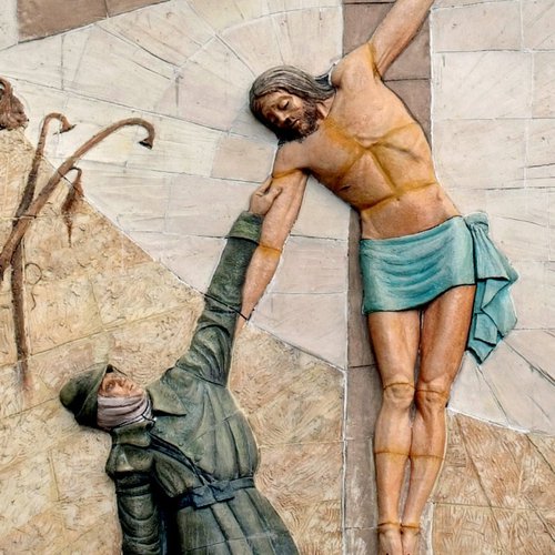 Andrea Pavon, La Julia nel Don, 1980 - 1981, altorilievo ceramico