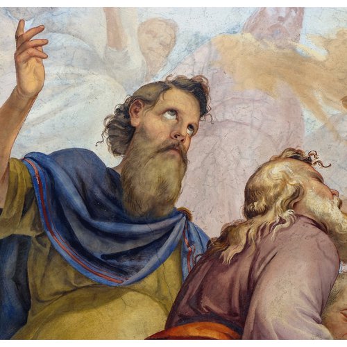 Domenico Fabris (1814-1901), Visione dell'Apocalisse o Gloria dei Santi, metà del sec. XIX, particolare del veggente San Giovanni