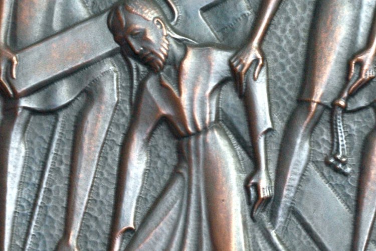 Stazione IX della Via Crucis, Giulio Cargnelutti, chiesa nuova di San Michele, Cervignano