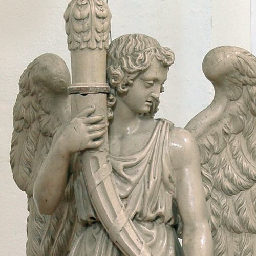 Pieve di Sant'Andrea, presbiterio, angelo ceroforo, metà sec. XIX, Pozzuolo