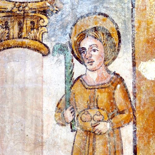 Chiesetta campestre di San Leonardo, affeschi parete destra, Sant'Agata, sec. XVI, Variano