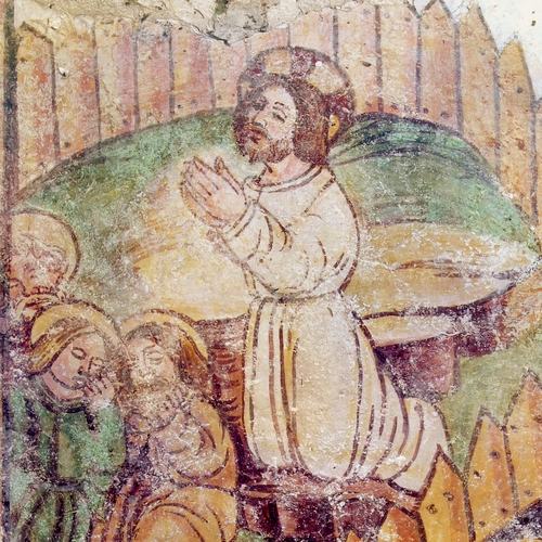 Chiesetta campestre di San Leonardo, affeschi parete destra, Orazione nell'orto, sec. XVI, Variano