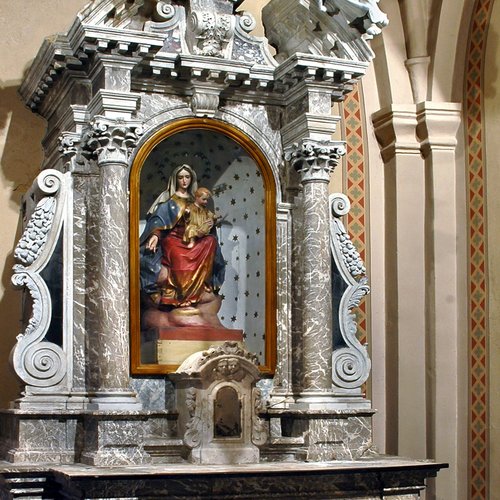 Chiesa parrocchiale di San Giorgio, altare della Beata Vergine Maria del Rosario, sec XVIII, San Giorgio della Richinvelda