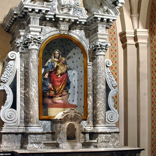 Chiesa parrocchiale di San Giorgio, altare della Beata Vergine Maria del Rosario, sec XVIII, San Giorgio della Richinvelda