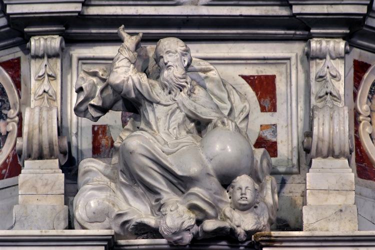 Chiesa di San Lorenzo martire di Talmassons, Altare maggiore, Giovanni e Marino Grassi, Dio Padre, 1733