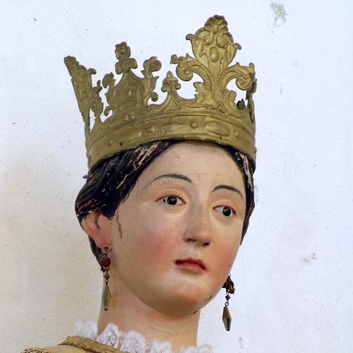 Chiesa parrocchiale di Variano, Madonna con Bambino, particolare, XVIII-XIX sec, Altare della Beata Vergine del Rosario