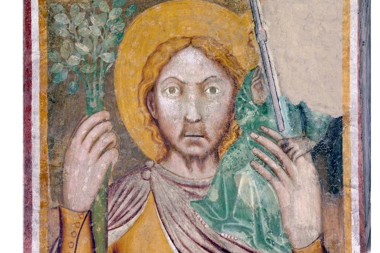 Duomo di Spilimbergo, cappella di destra, San Cristoforo, fine sec. XIV