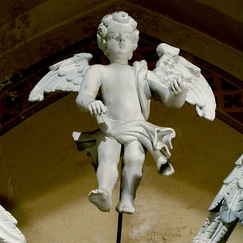 Chiesa parrocchiale di San Giorgio, altare della Beata Vergine Maria del Rosario, particolare, sec XVIII, San Giorgio della Richinvelda