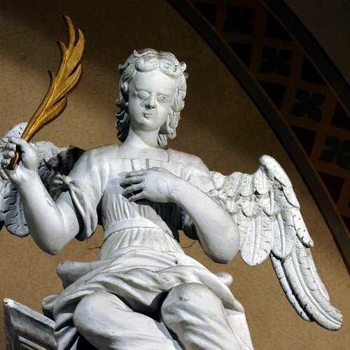 Chiesa parrocchiale di San Giorgio, altare della Beata Vergine Maria del Rosario, particolare, sec XVIII, San Giorgio della Richinvelda