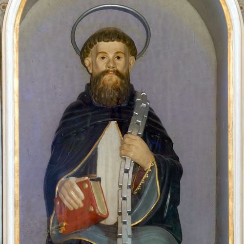Chiesetta campestre di San Leonardo, altare di San Leonardo, scultura di San Leonardo, sec. XVI-XVII, Variano