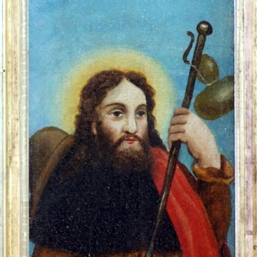Chiesetta campestre di San Leonardo, altare di San Leonardo, formella con San Rocco, sec. XVI-XVII, Variano