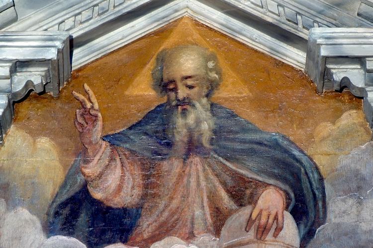 Chiesetta campestre di San Leonardo, altare di San Leonardo, formella con Eeterno Padre, sec. XVI-XVII, Variano