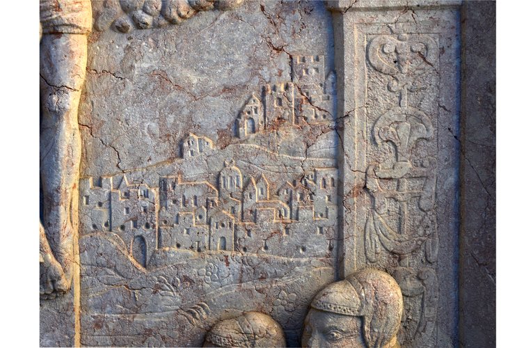 Lapide Joachim Schinigin, 1574, particolare