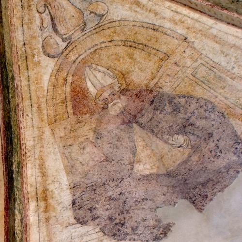 Chiesetta campestre di San Leonardo, vele della volta, particolare, sec. XVI, Variano