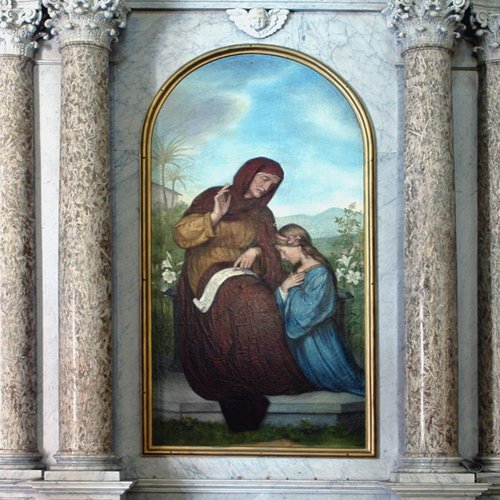 Henrika Šantel, L’educazione della Vergine, 1901, Chiesa vecchia di San Michele, Cervignano