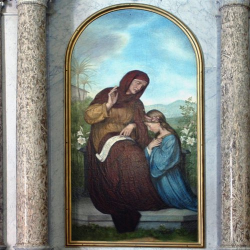 Henrika Šantel, L’educazione della Vergine, 1901, Chiesa vecchia di San Michele, Cervignano