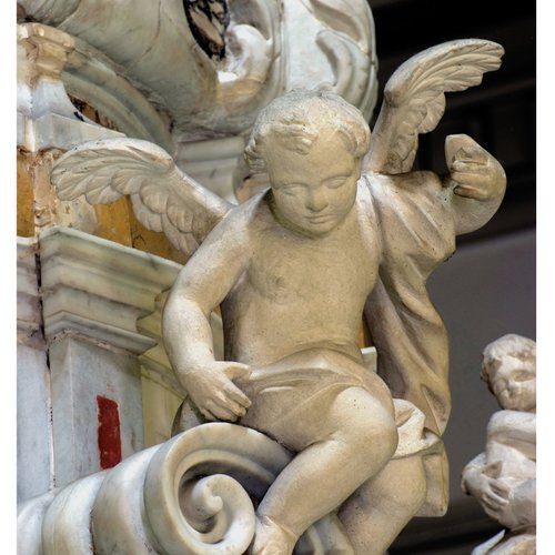 Altare maggiore, seconda metà del sec. XVIII, tabernacolo, angioletti