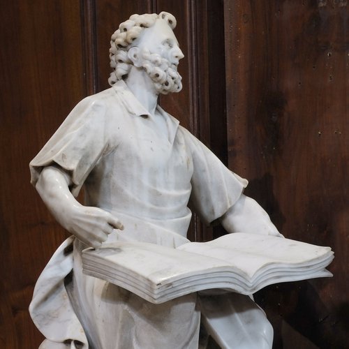 Francesco Aloi, Evangelisti - San Luca, balaustra dello scalone, XVII sec.