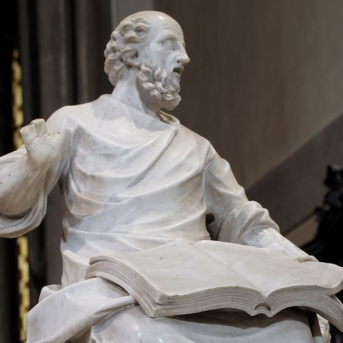 Francesco Aloi, Evangelisti - San Matteo, balaustra dello scalone, XVII sec.