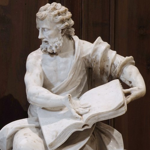 Francesco Aloi, Evangelisti - San Marco, balaustra dello scalone, XVII sec.