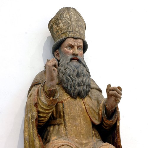 Statua lignea di Sant'Antonio Abate pieve di San Lorenzo in Monte di Buja