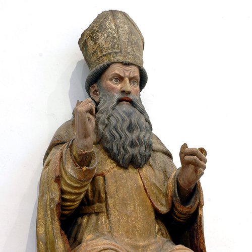 Statua lignea di Sant'Antonio Abate pieve di San Lorenzo in Monte di Buja