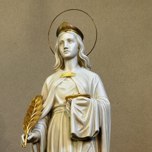 Chiesa parrocchiale di San Giorgio, altare maggiore, Giacomo Vincenzo Mussner, Santa Lucia, 1950 ca, San Giorgio della Richinvelda