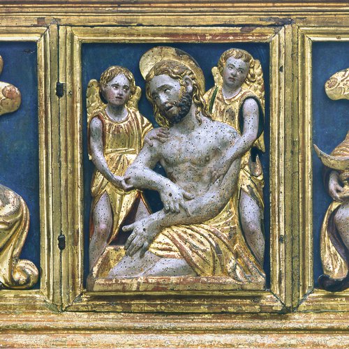 Cristo morto sorretto da angeli, Trittico del Pordenone, chiesa di San Lorenzo a Varmo