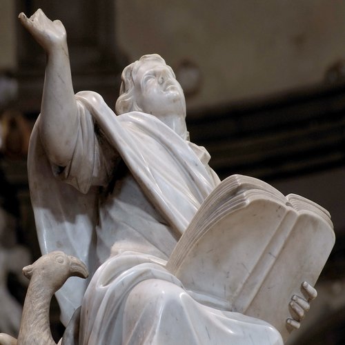 Francesco Aloi, Evangelisti - San Giovanni, balaustra dello scalone, XVII sec.