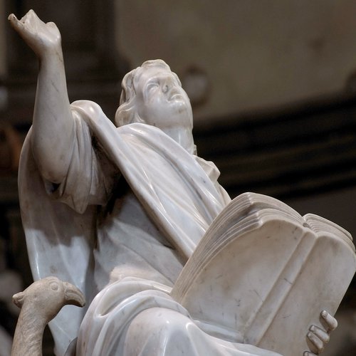 Francesco Aloi, Evangelisti - San Giovanni, balaustra dello scalone, XVII sec.