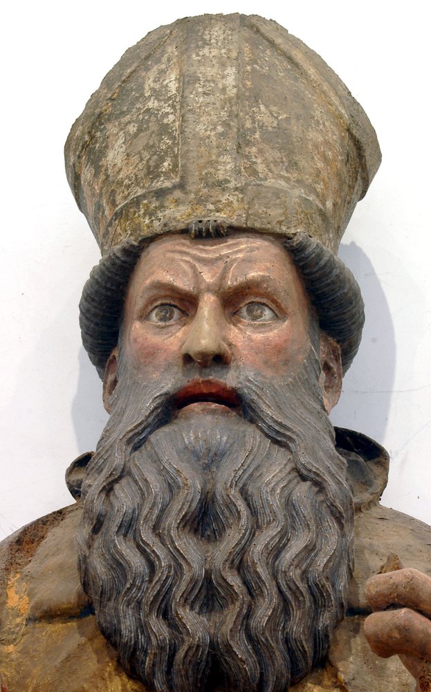 Statua lignea di Sant'Antonio Abate, particolare, pieve di San Lorenzo in Monte di Buja