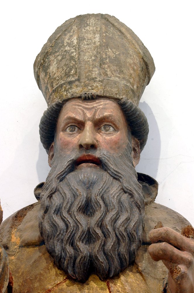 Statua lignea di Sant'Antonio Abate, particolare, pieve di San Lorenzo in Monte di Buja