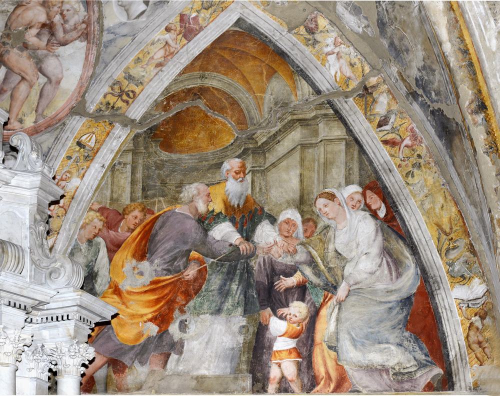 Chiesa di Santa Maria Maggiore, affreschi delle pareti, Sposalizio della Vergine, Pomponio Amalteo, 1533-1546, Lestans