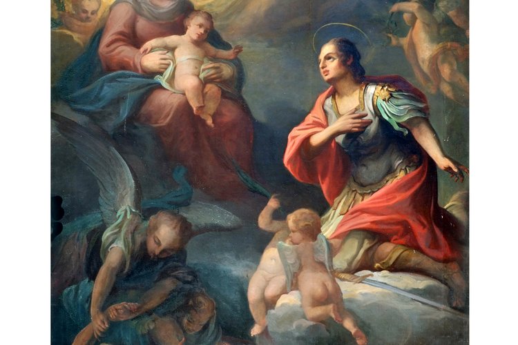 P. Venier, San fabio che supplica la Vergine per le anime purganti