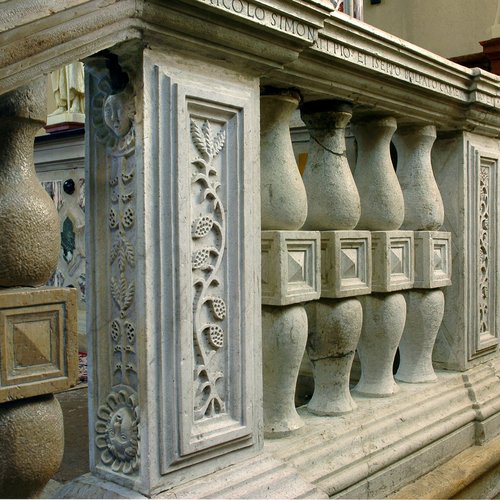 Chiesa parrocchiale di San Giorgio, balaustra dell'altare maggiore, 1667, San Giorgio della Richinvelda