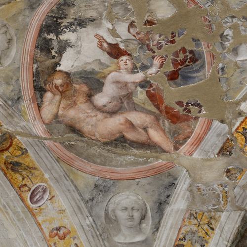 Chiesa di Santa Maria Maggiore, affreschi delle pareti, Creazione di Eva, Pomponio Amalteo, 1533-1546, Lestans