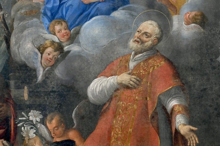 Giuseppe Giovanni Cosattini, San Filippo Neri tra i santi Francesco e Girolamo, pieve di San Lorenzo in Monte di Buja