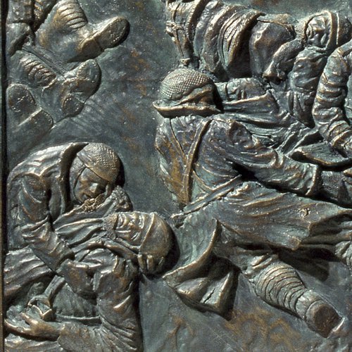 Massimo Facchin (scultore) - fonderia Stefan Sidelio (esecuzione), A coloro che non sono tornati, 1979, rilievo bronzo