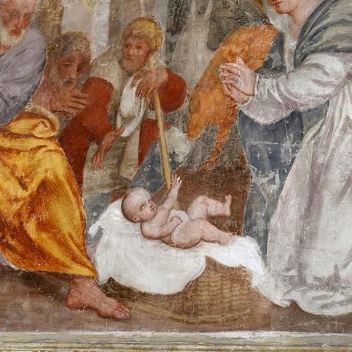 Chiesa di Santa Maria Maggiore, affreschi delle pareti, Natività, Pomponio Amalteo, 1533-1546, Lestans