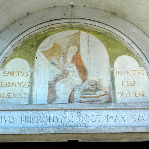 Affresco raffigurante San Girolamo nella lunetta, chiesa di San Girolamo, Cervignano
