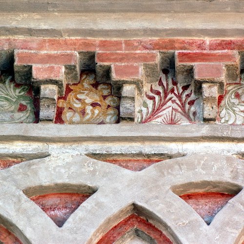 Decorazione parietale, sul prospetto settentrionale, XV secolo