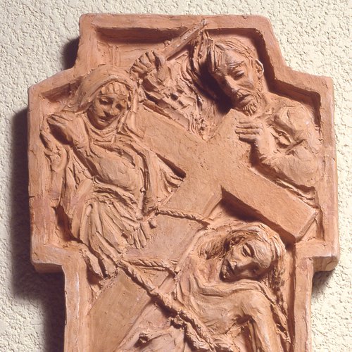 Max Piccini, formelle della Via Crucis, 1955, terracotta