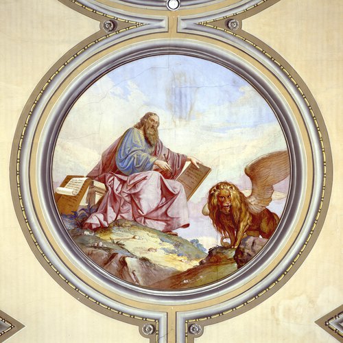 Rocco Pittaco, San Marco Evangelista, Soffitto della navata, veduta d'insieme, 1862