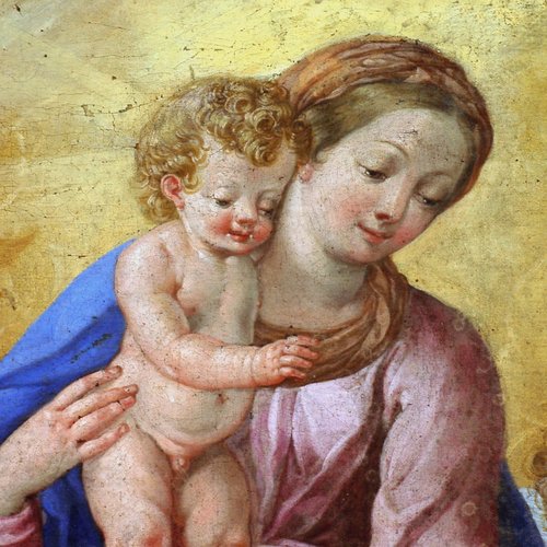 Giuseppe Giovanni Cosattini, San Filippo Neri tra i santi Francesco e Girolamo, particolare, pieve di San Lorenzo in Monte di Buja