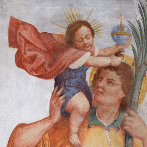 San Cristoforo, particolare, Chiesa di Sant'Antonio Abate a San Daniele del Friuli