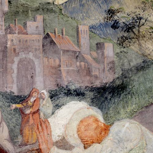 Chiesa di Santa Maria Maggiore, affreschi delle pareti, Resurrezione, particolare, Pomponio Amalteo, 1533-1546, Lestans