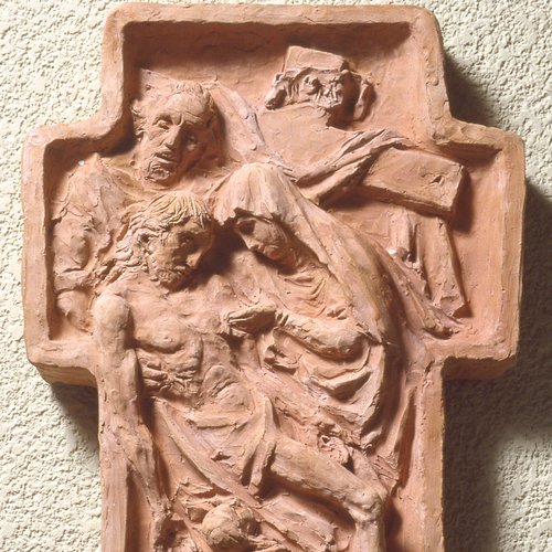 Max Piccini, formelle della Via Crucis, 1955, terracotta
