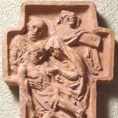 Max Piccini, formelle della Via Crucis, 1955, terracotta